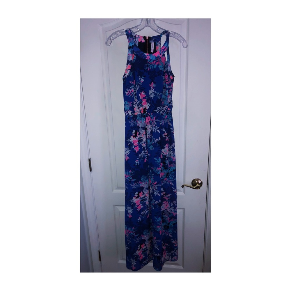 Floral Bright Chiffon Maxi Dress